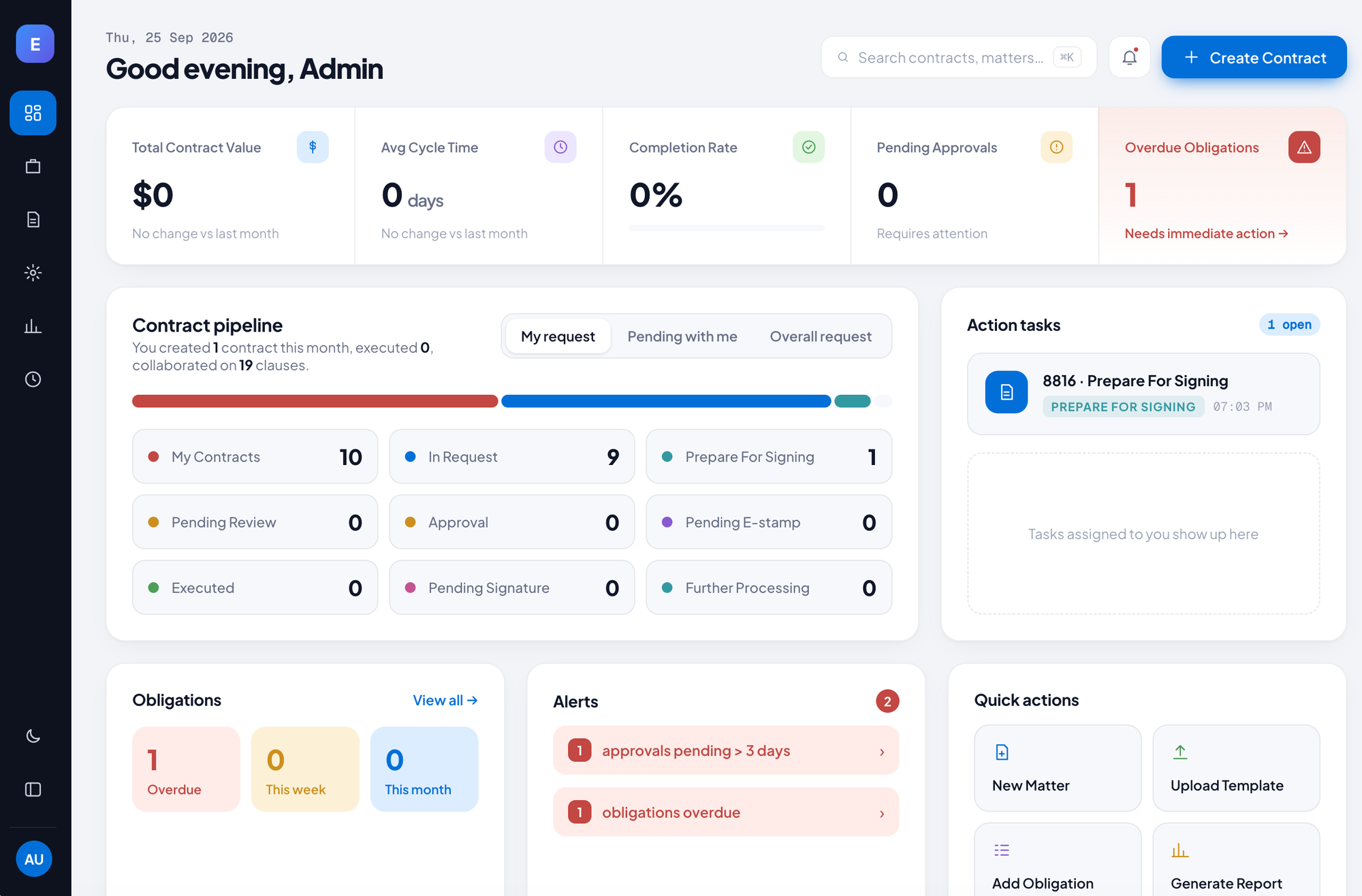 Ezylex dashboard